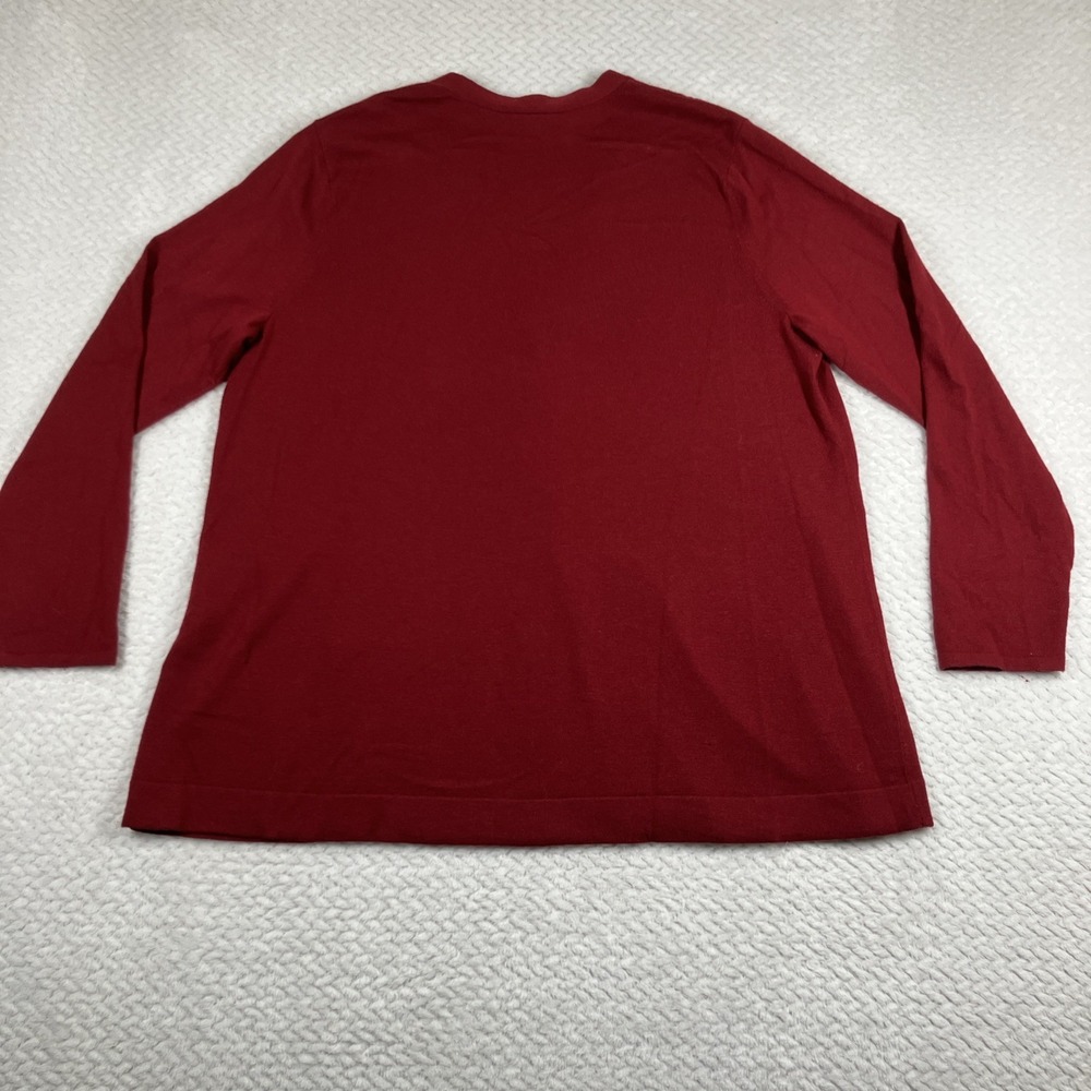 J. Jill Cardigan Sweater Large Red Button Holidays‎ Christmas - Picture 3 of 12